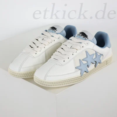 Amiri Pacific Stars Weiß und Blau Low-Top-Sneaker