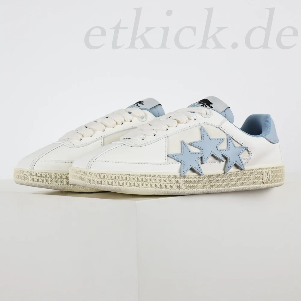 Amiri Pacific Stars Weiß und Blau Low-Top-Sneaker – Bild 3