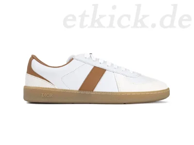 B01 Matchpoint Sneaker Glattes Kalbsleder in Weiß und Braun