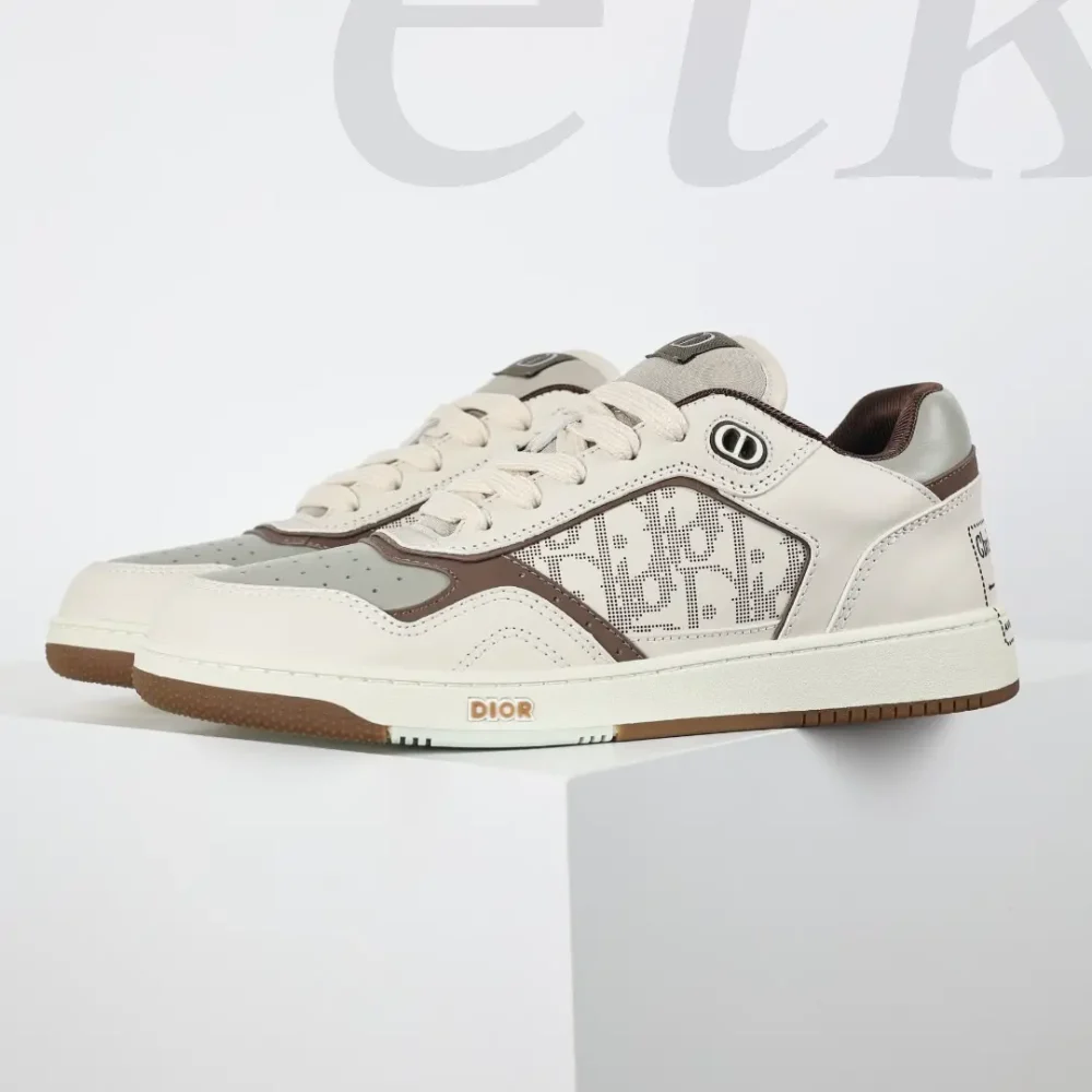 B27 Low Top Sneaker Creme und Greige – Bild 2
