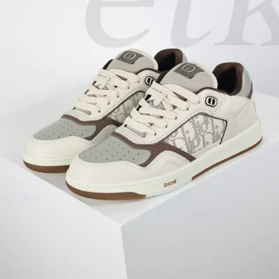 B27 Low Top Sneaker Creme und Greige