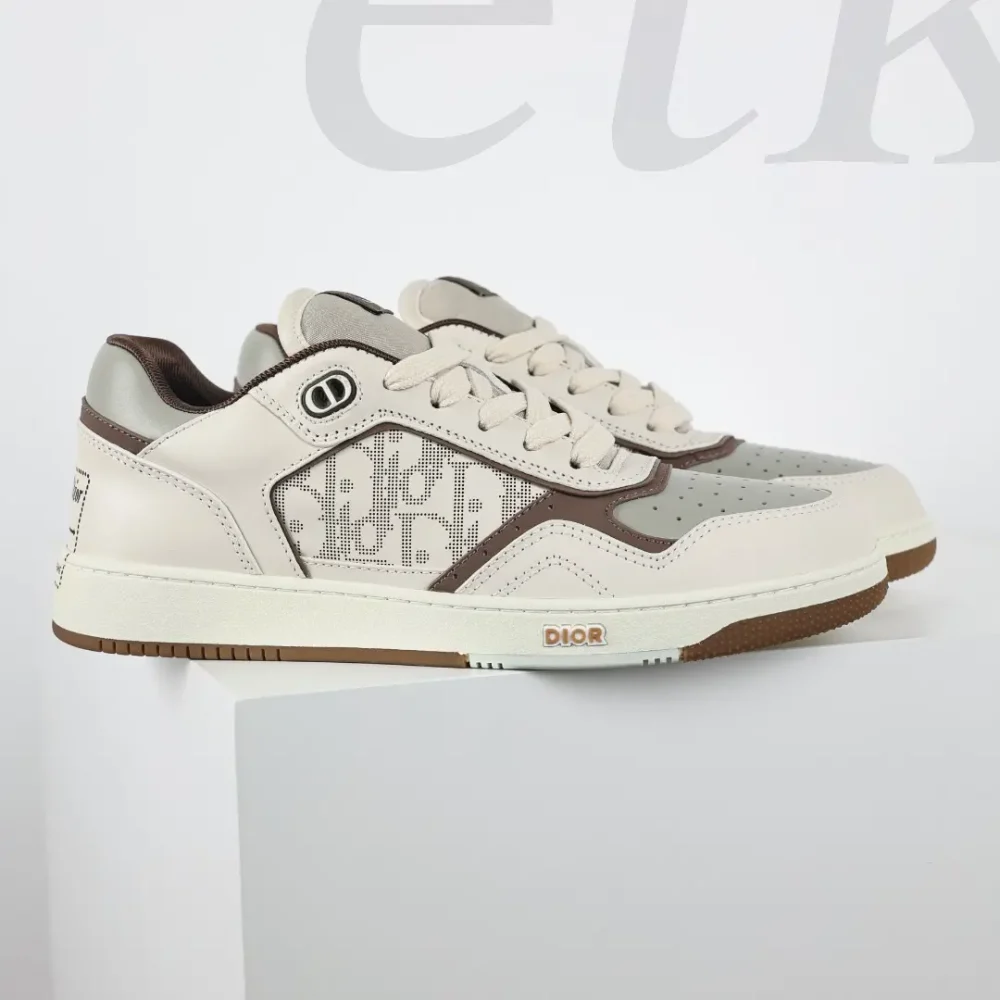 B27 Low Top Sneaker Creme und Greige – Bild 4