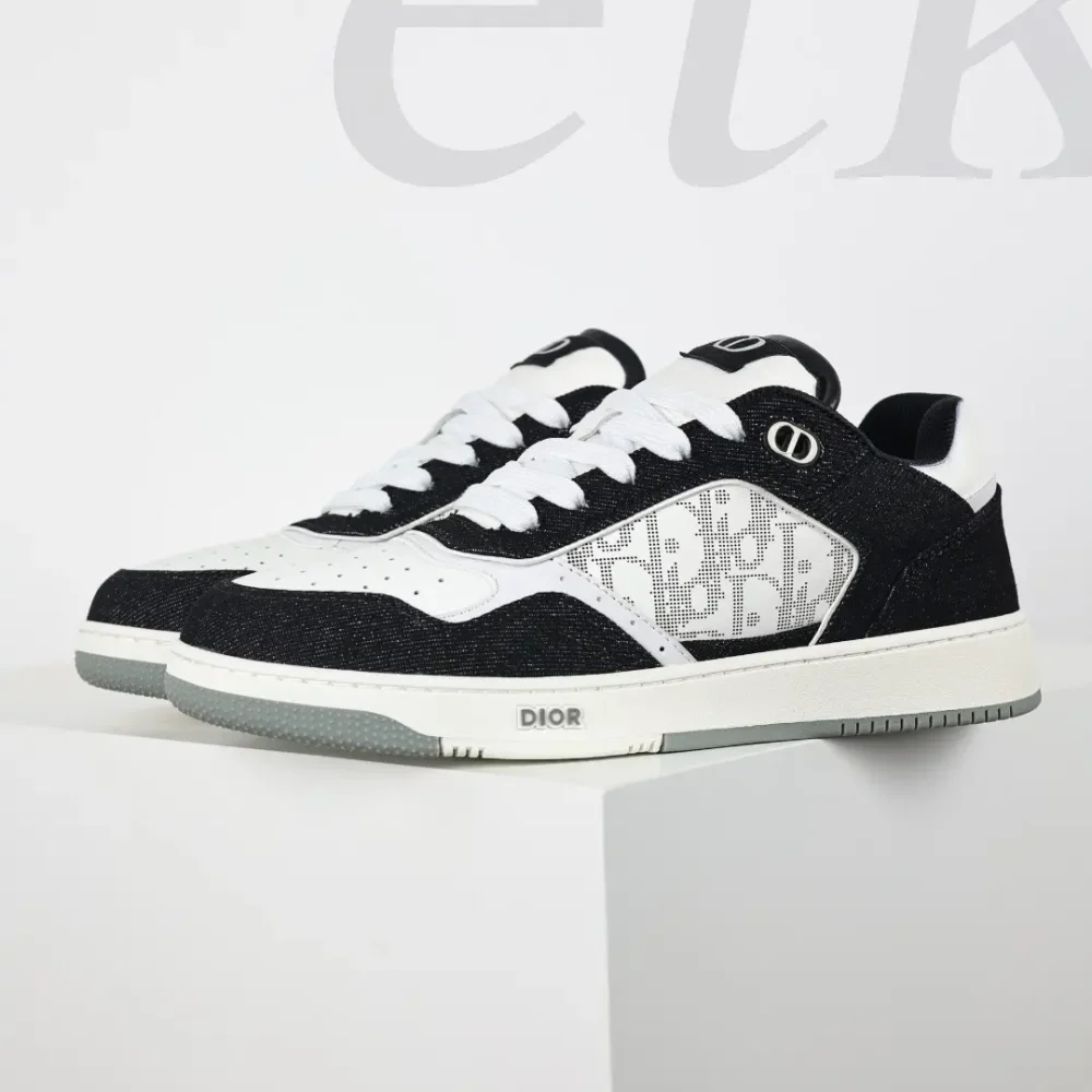 B27 Low Weiß Schwarz Denim Herren Low-Top-Sneaker – Bild 3