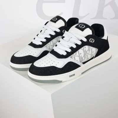 B27 Low Weiß Schwarz Denim Herren Low-Top-Sneaker