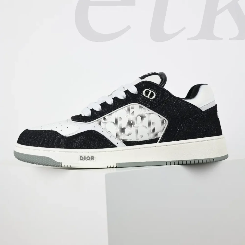 B27 Low Weiß Schwarz Denim Herren Low-Top-Sneaker – Bild 4