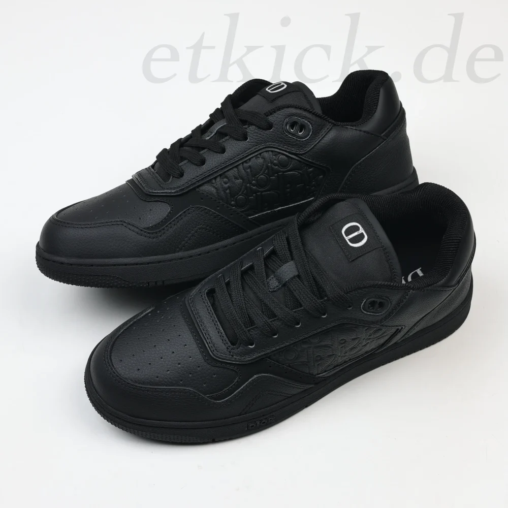 B27 Uptown Low-Top Sneaker Schwarzes genarbtes Kalbsleder und Schwarz – Bild 4