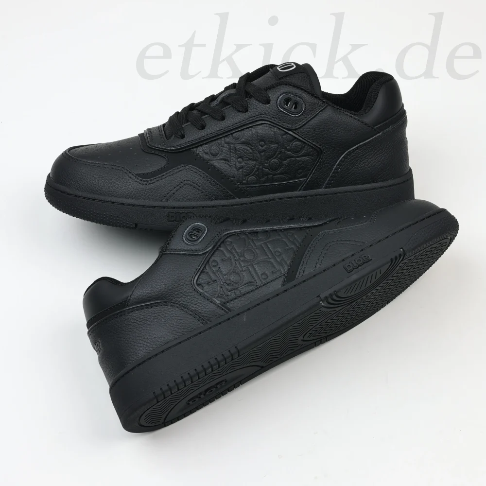B27 Uptown Low-Top Sneaker Schwarzes genarbtes Kalbsleder und Schwarz – Bild 5