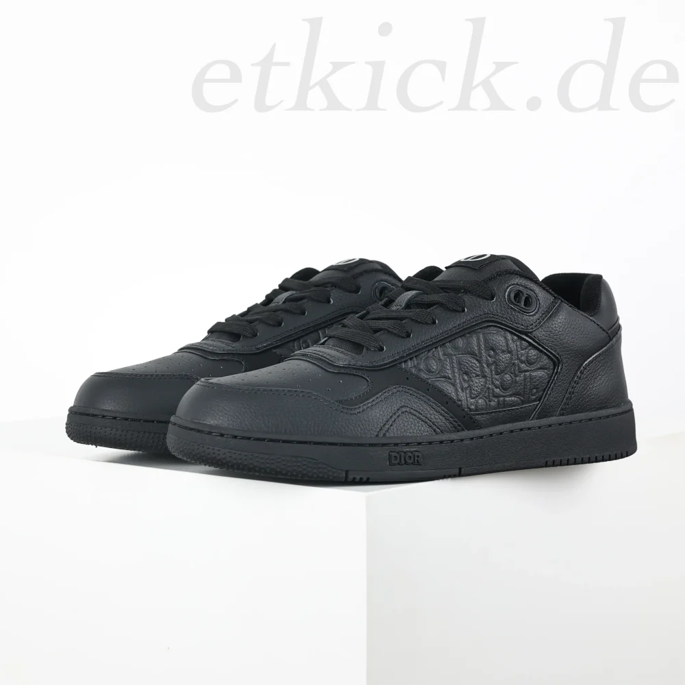 B27 Uptown Low-Top Sneaker Schwarzes genarbtes Kalbsleder und Schwarz – Bild 3