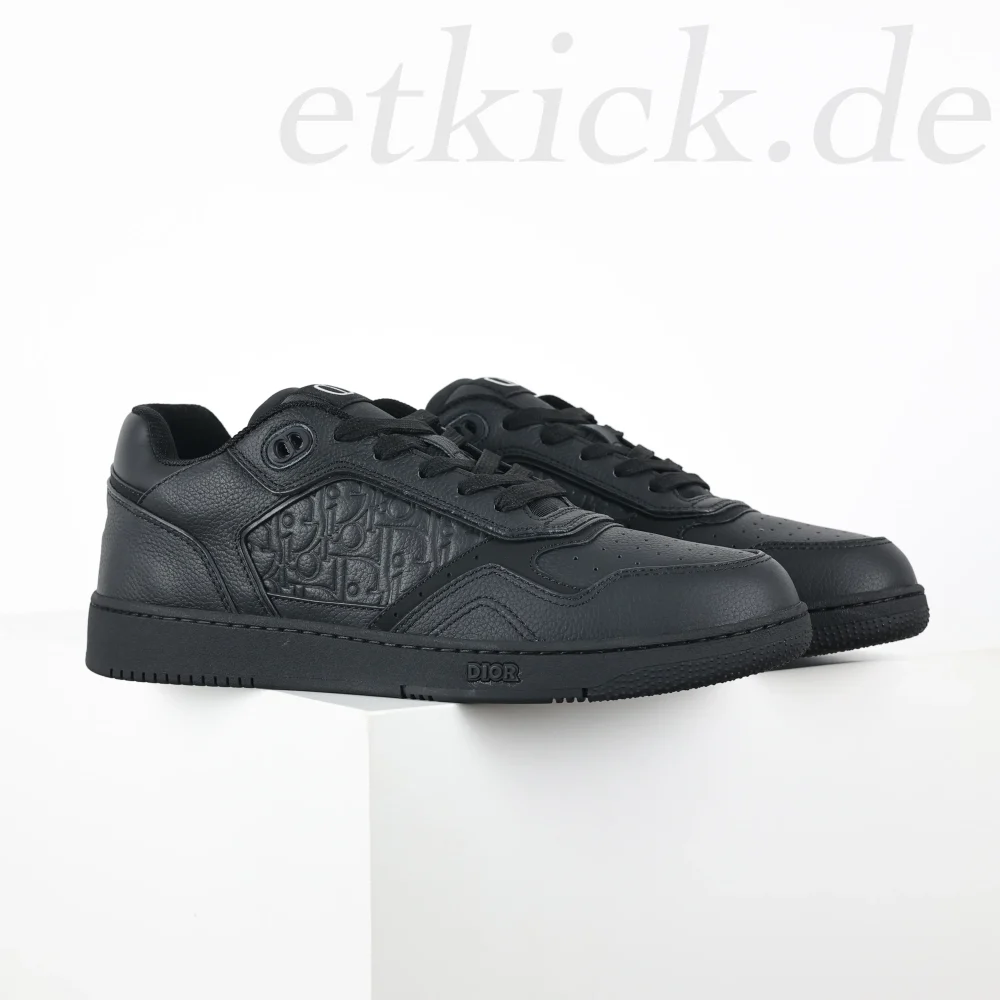 B27 Uptown Low-Top Sneaker Schwarzes genarbtes Kalbsleder und Schwarz – Bild 2