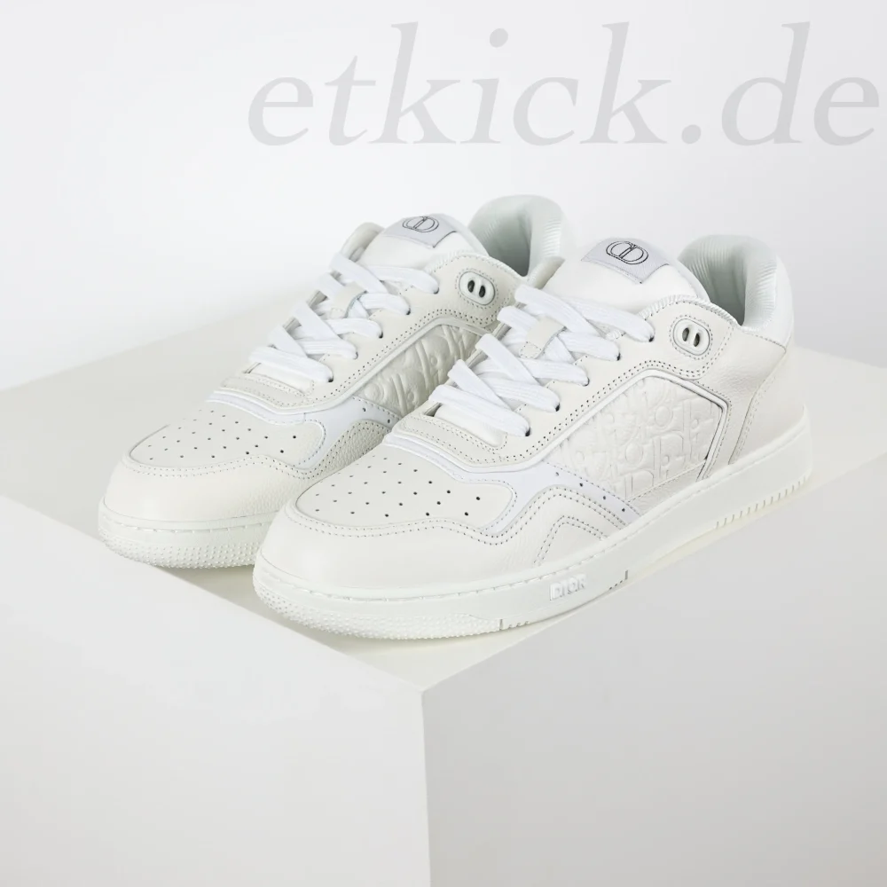 B27 Uptown Low-Top Sneaker aus weißem genarbtem Kalbsleder und weißem Gravity-Leder