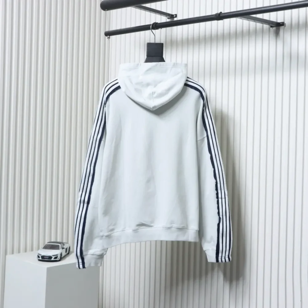 Balenciaga 25FW Patchwork-Kapuzensweatshirt mit Webmuster – Bild 2