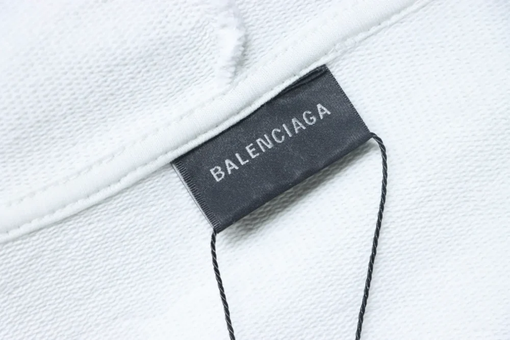 Balenciaga 25FW Patchwork-Kapuzensweatshirt mit Webmuster – Bild 8