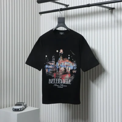 Balenciaga 25ss Kurzarmhemd mit Nachtszenen-Print