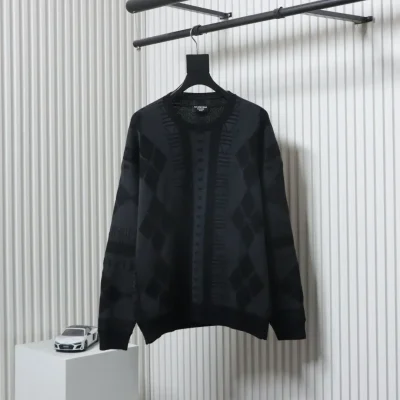 Balenciaga BLCG 25ss Strickpullover mit geometrischem Muster und Rundhalsausschnitt