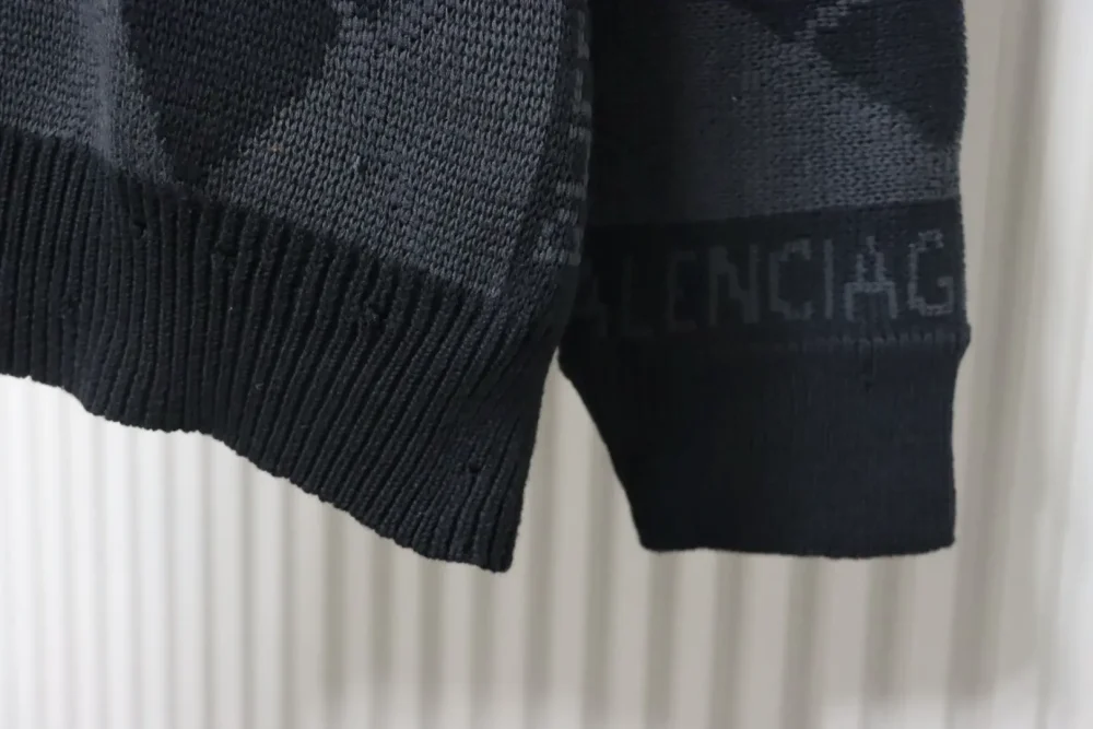 Balenciaga BLCG 25ss Strickpullover mit geometrischem Muster und Rundhalsausschnitt – Bild 5