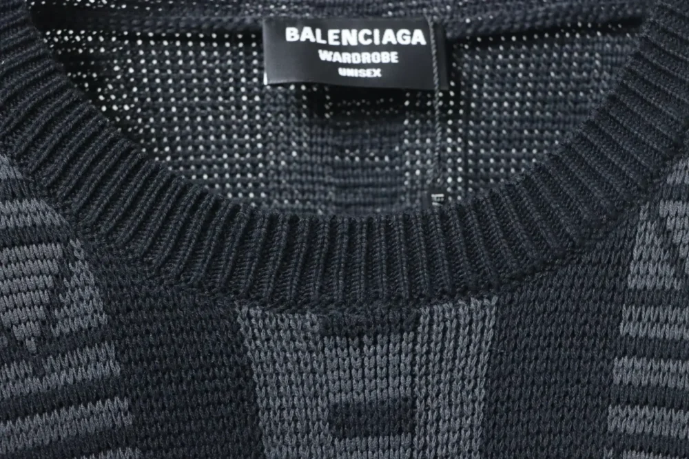 Balenciaga BLCG 25ss Strickpullover mit geometrischem Muster und Rundhalsausschnitt – Bild 7