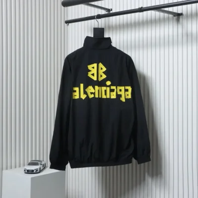 Balenciaga BLCG Jacke mit Stehkragen und gelbem Band