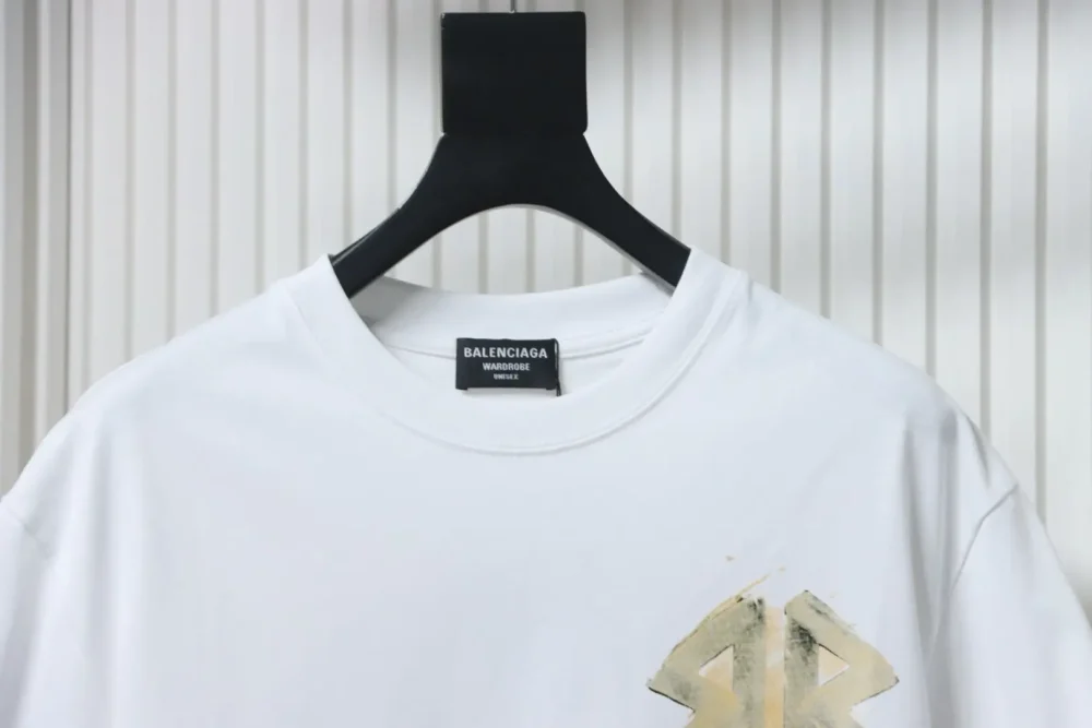 Balenciaga Kurzarmhemd mit handbemaltem Doppel-B-Print – Bild 15