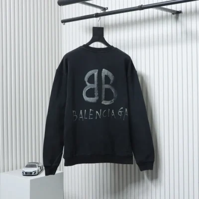 Balenciaga Sweatshirt mit Rundhalsausschnitt und handbemaltem Leuchtdruck