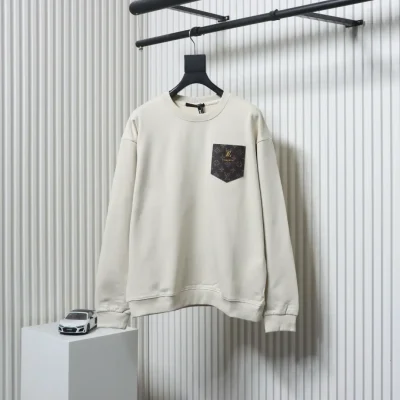 Baumwoll-Pärchen-Sweatshirt mit antikem Lederpatch