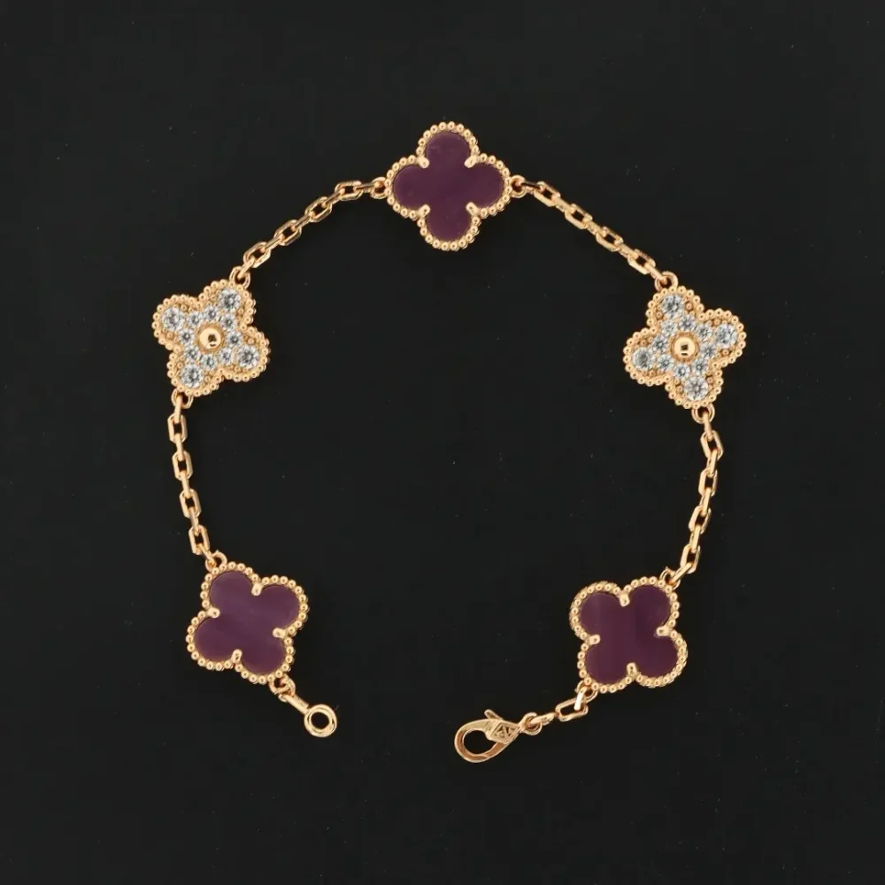 Diamant-Fünf-Blumen-Armband – Bild 7