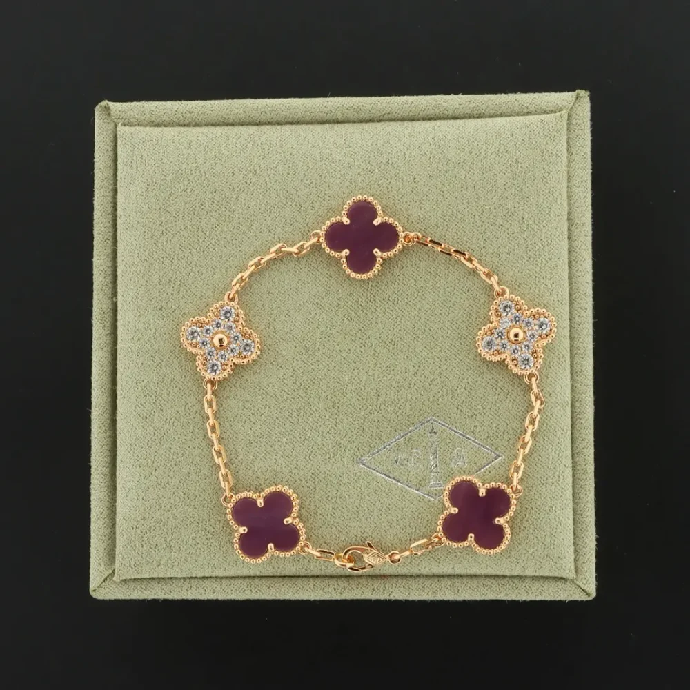 Diamant-Fünf-Blumen-Armband – Bild 3