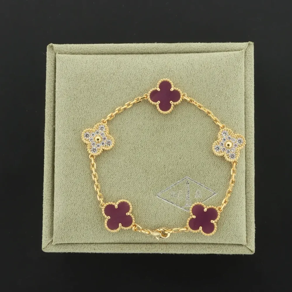 Diamant-Fünf-Blumen-Armband – Bild 4