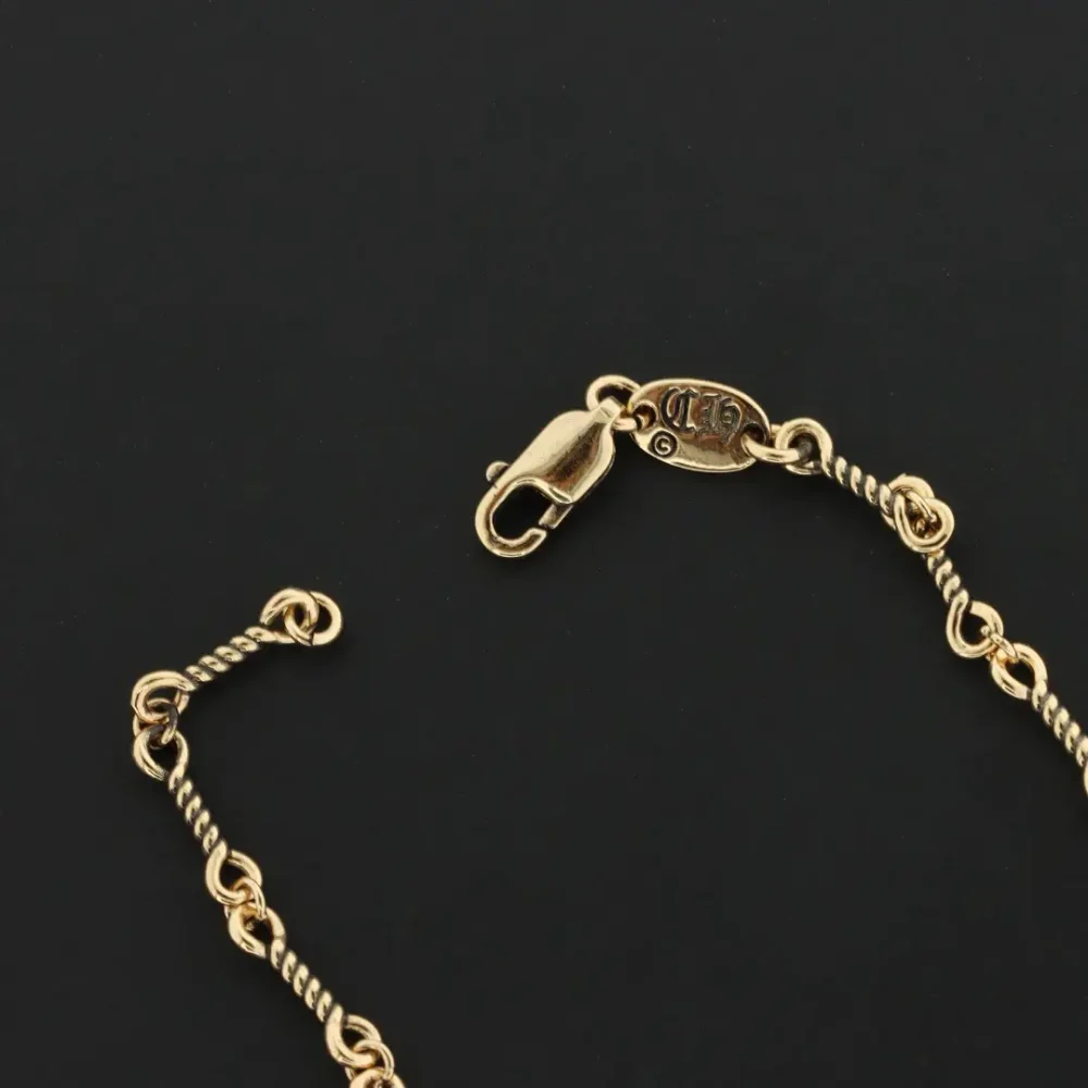 Doppelkreuz-Bambuskette mit grünem Diamanten und Gold – Bild 12