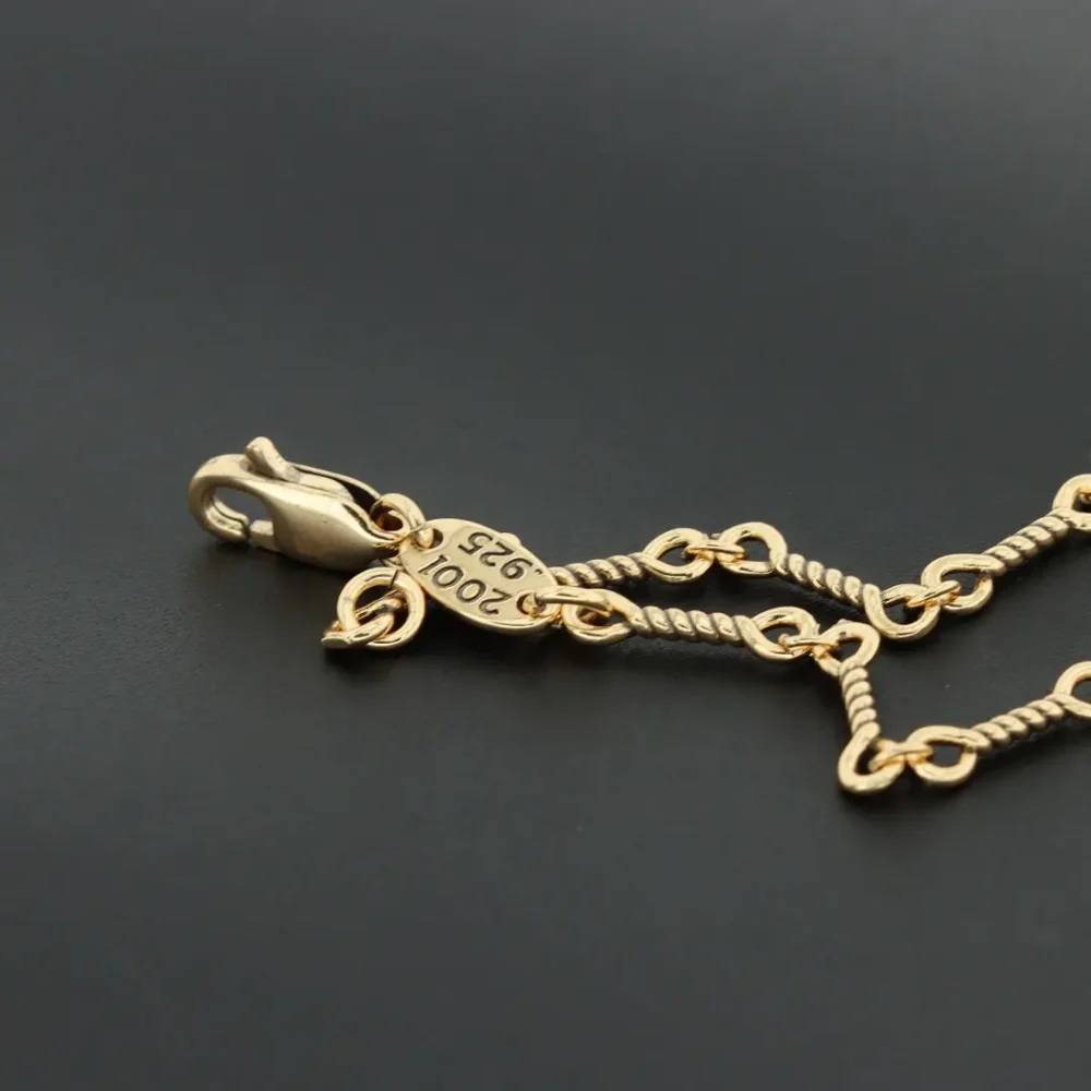 Doppelkreuz-Bambuskette mit grünem Diamanten und Gold – Bild 6