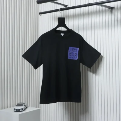 Gesticktes Logo Kurzarm schwarz