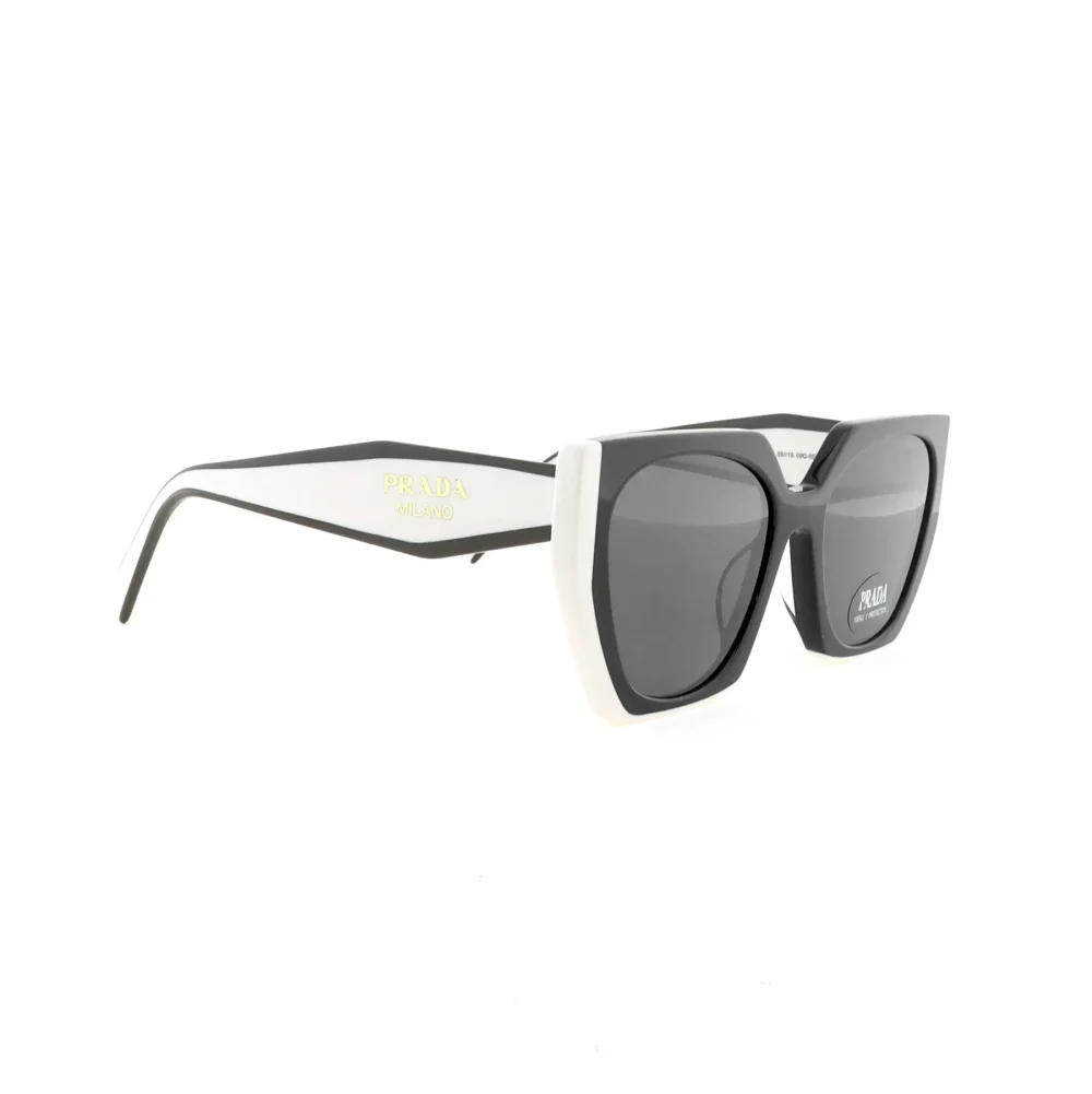 Große Sonnenbrille mit eckigem Rahmen in Beige/Schwarz – Bild 3