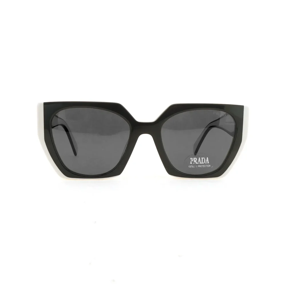 Große Sonnenbrille mit eckigem Rahmen in Beige:Schwarz