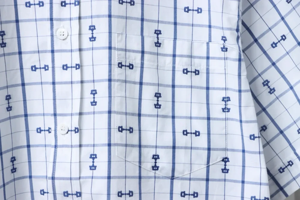 Kurzärmeliges Jacquard-Hemd mit Horsebit – Bild 5