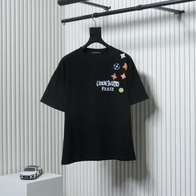 Kurzarm-T-Shirt mit Farbetikett an der Schulter
