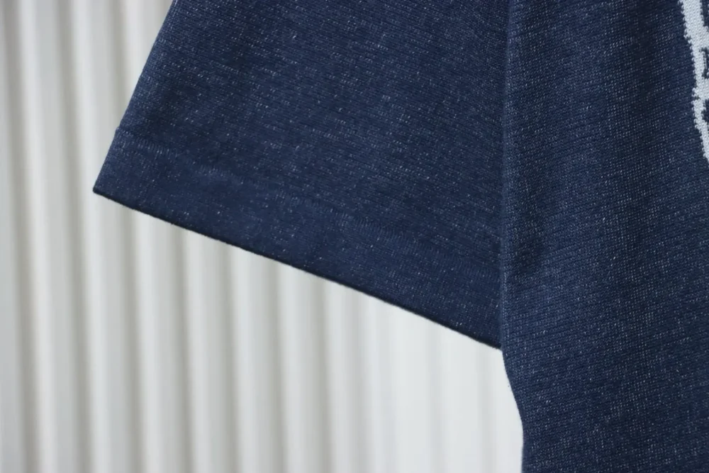 Kurze Ärmel aus Fischnetz-Jacquard-Strick – Bild 6