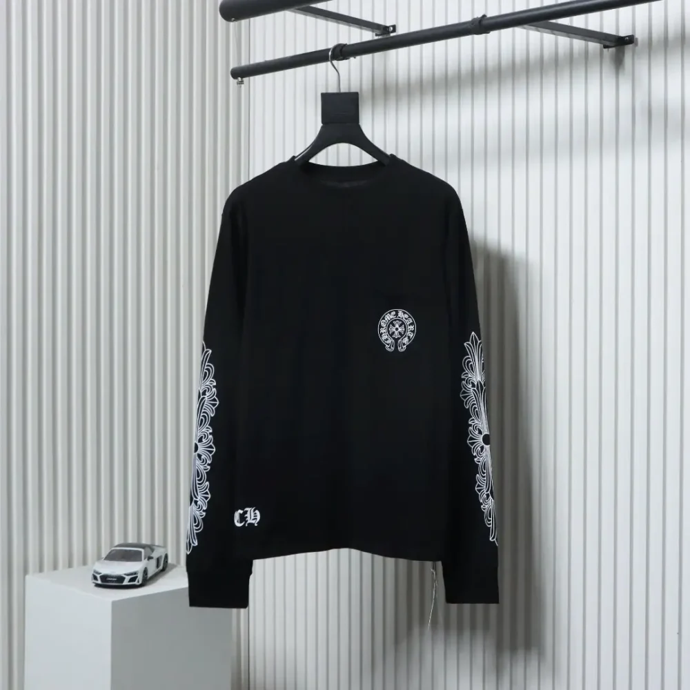 Langärmliges T-Shirt mit Hufeisen-Print vorne und hinten