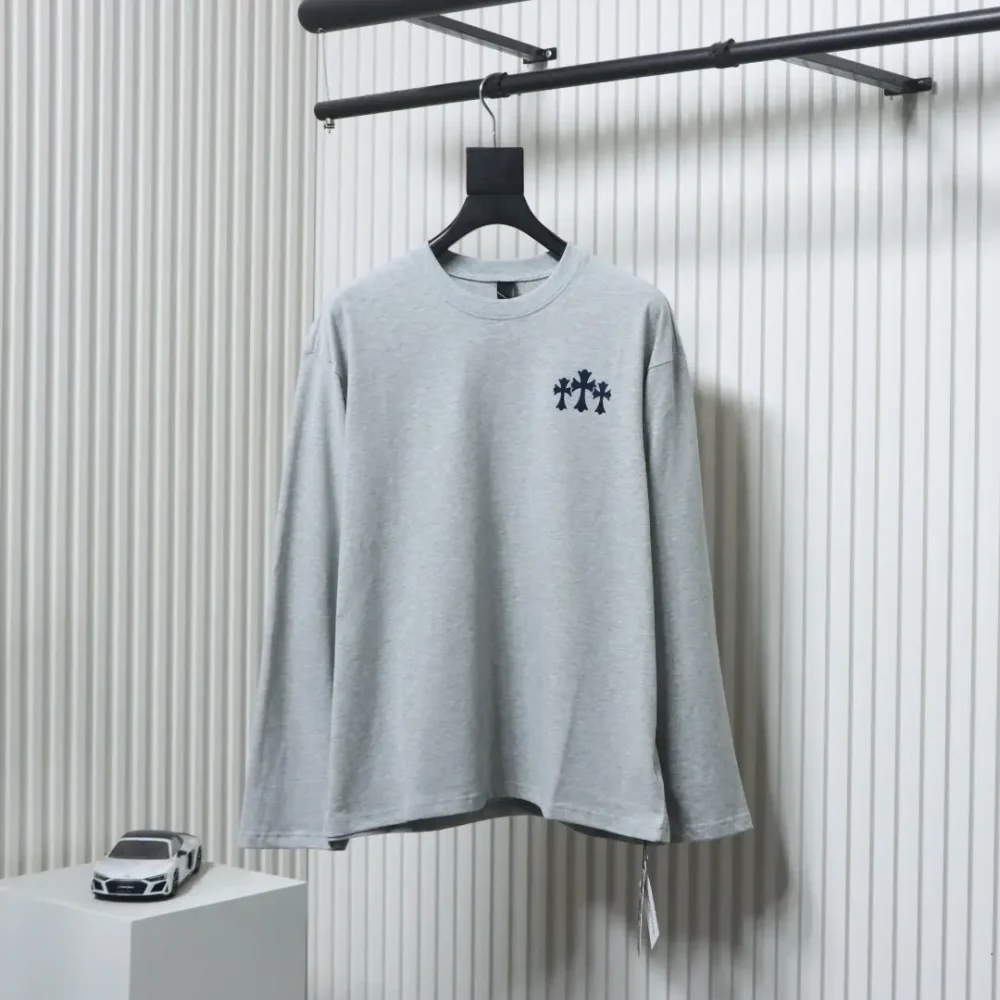 Langärmliges T-Shirt mit Rundhalsausschnitt und beflocktem Logo-Print