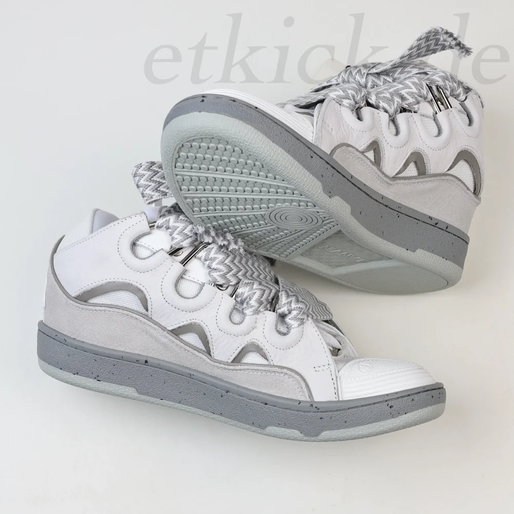 Lanvin Curb Low-Top-Sneakers zum Schnüren Grau – Bild 8