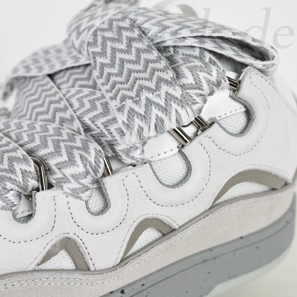 Lanvin Curb Low-Top-Sneakers zum Schnüren Grau – Bild 9