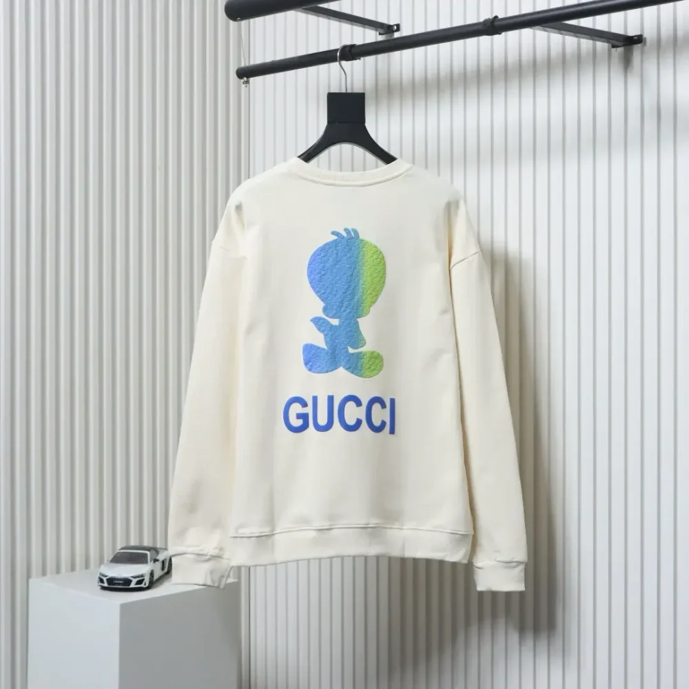 Pullover-Sweatshirt mit Rundhalsausschnitt und gelbem Enten-Print auf der Rückseite – Bild 2
