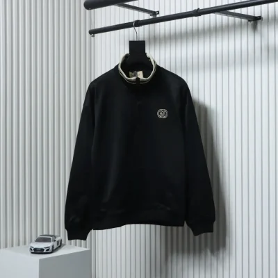 Schuluniformjacke mit hohler Doppel-G-Stickerei und halbem Reißverschluss