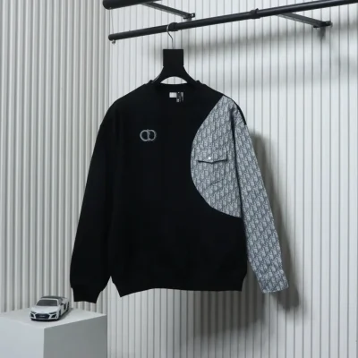 Sweatshirt mit Rundhalsausschnitt und Einsätzen mit CD-Stickerei