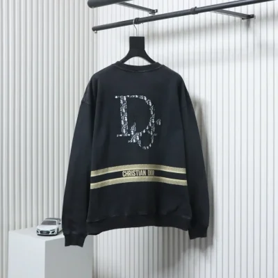 Sweatshirt mit verwaschenem Rundhalsausschnitt und gesticktem Schriftzug