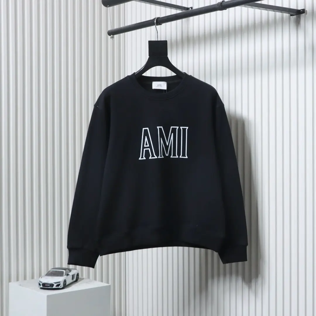 Ami Paris Sweatshirt mit Rundhalsausschnitt und ausgehöhltem Buchstaben – Bild 11