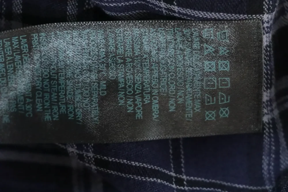 Balenciaga Blau karierte Jacke mit Applikation – Bild 9