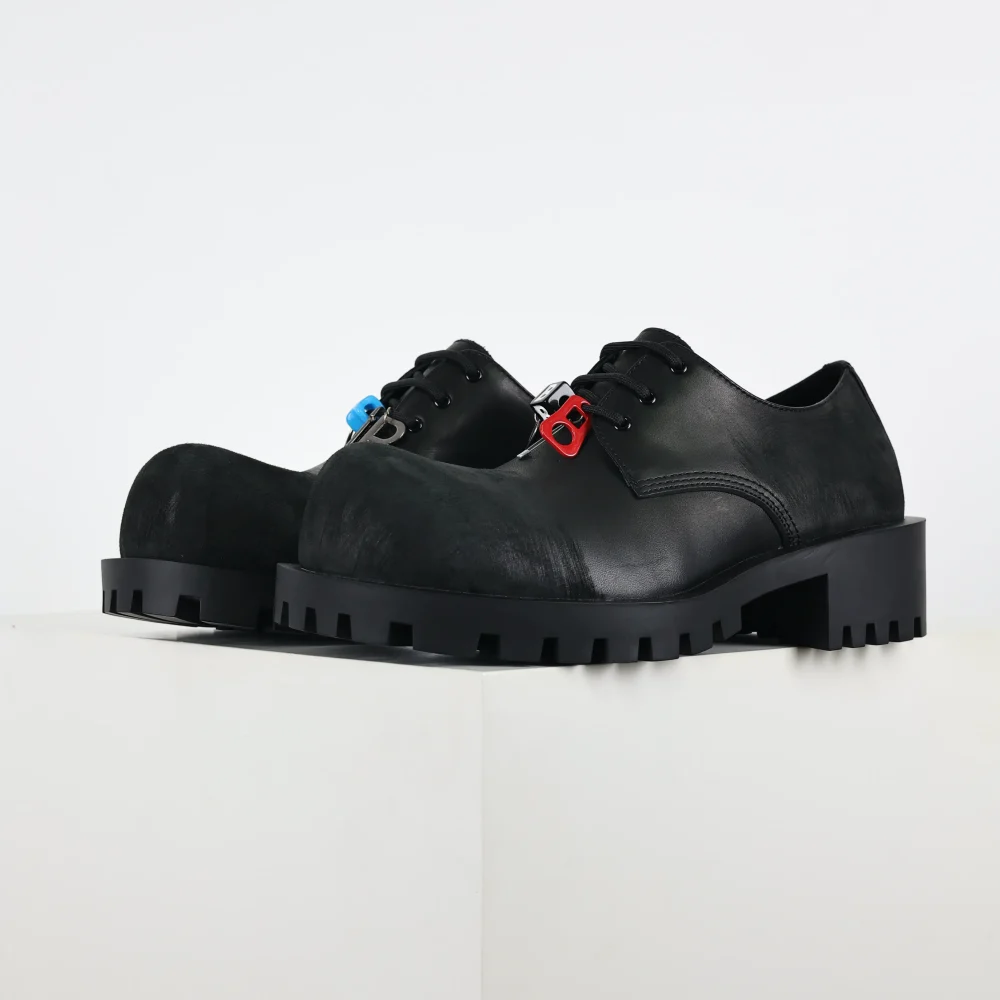 Balenciaga Derby Plateauschuhe aus Leder mit Schnallenverzierung – Bild 3