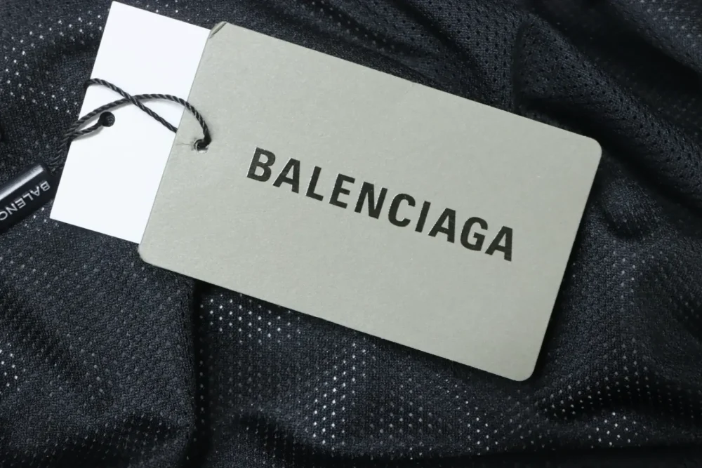 Balenciaga Dreifarbige Jacke mit Stehkragen und Doppelring-Print – Bild 11