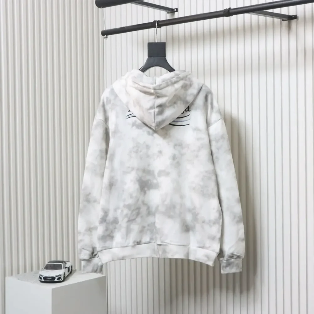 Balenciaga Kapuzensweatshirt mit schlammfarbener Distressed-Optik und Cola-Stickerei XXL – Bild 2
