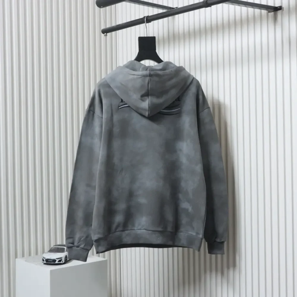 Balenciaga Kapuzensweatshirt mit schlammfarbener Distressed-Optik und Cola-Stickerei XXL – Bild 13