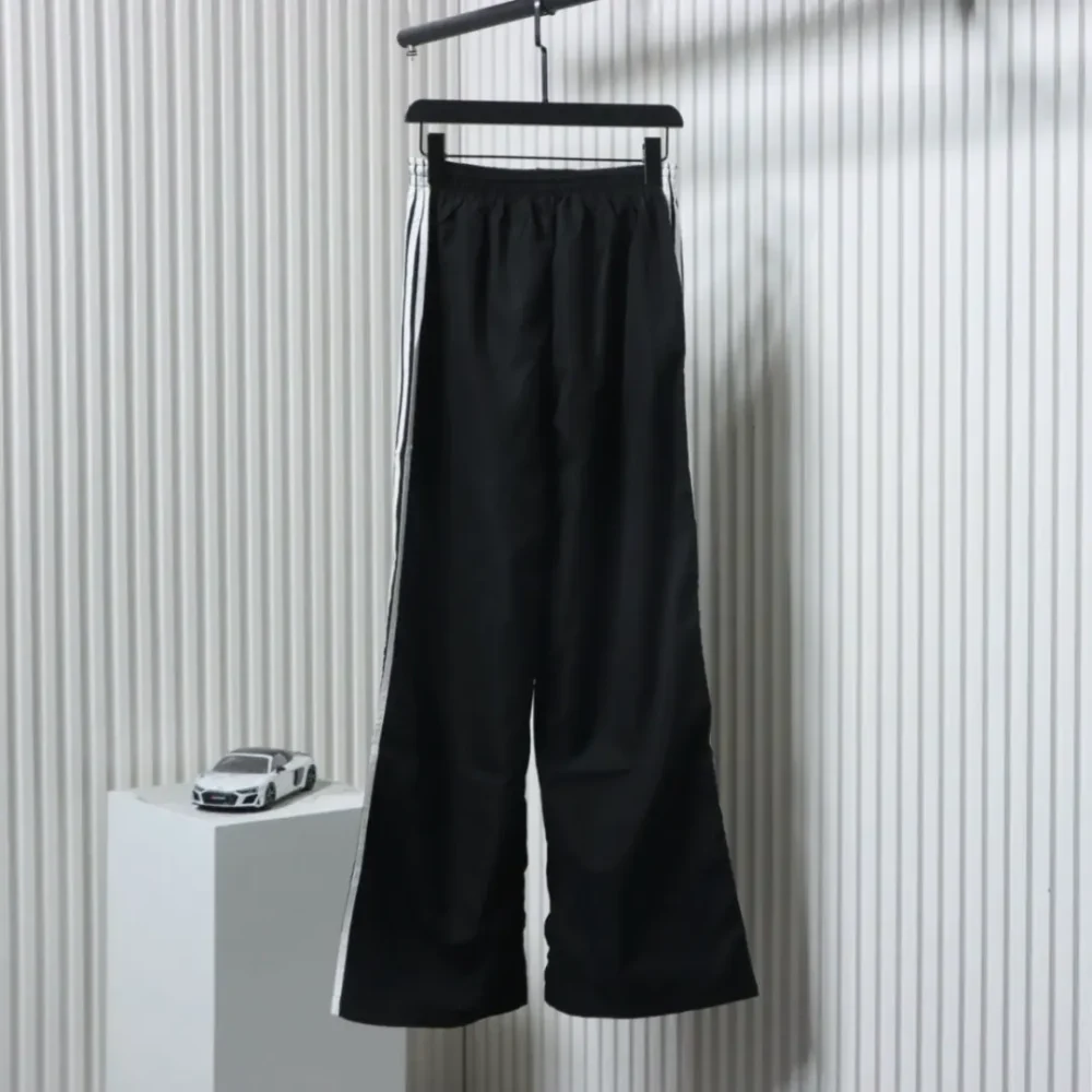 Balenciaga Schwarze Webhose mit fünf Balken und Halbring – Bild 2